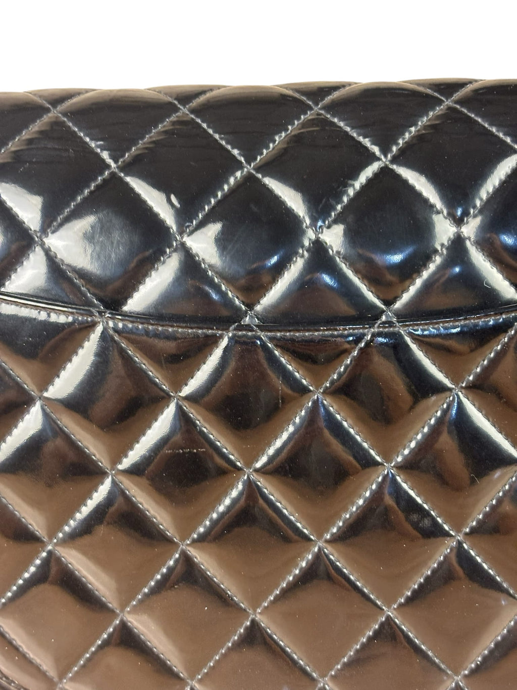 Chanel Black Patent Quilted Large Flap 2009