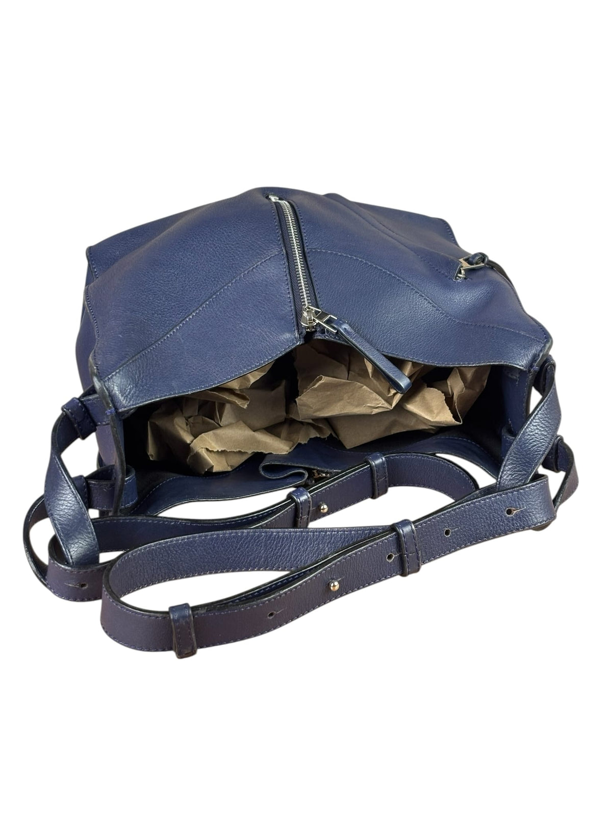 Loewe Navy Leather Hammock Shoulder Bag