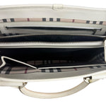 Burberry White Leather Multi-Pocket Handbag