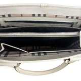 Burberry White Leather Multi-Pocket Handbag