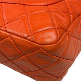 Chanel Orange Quilted Lambskin Flap Bag 2008