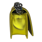 Chanel Metallic Yellow Quilted Patent Leather Mini Boy Flap Bag 2014