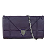 Christian Dior Purple Leather Diorama Wallet on Chain Bag