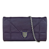 Christian Dior Purple Leather Diorama Wallet on Chain Bag
