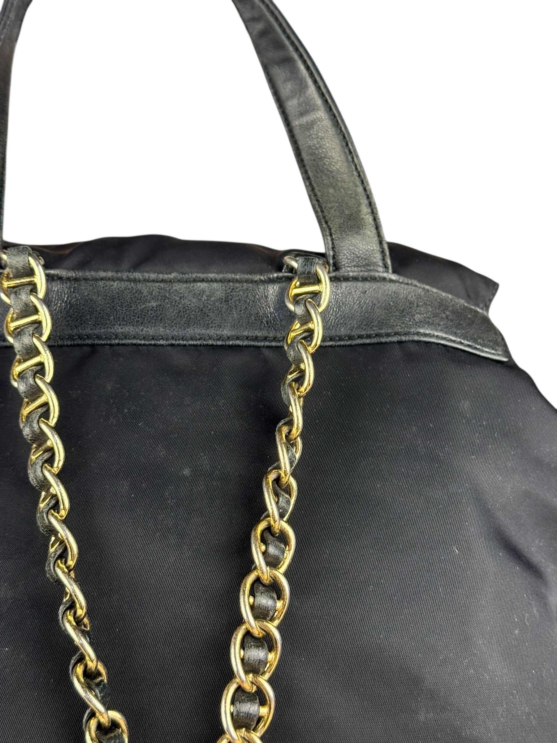 Prada Vintage Black Nylon Drawstring Backpack