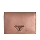Prada Pink Saffiano Leather Compact Wallet