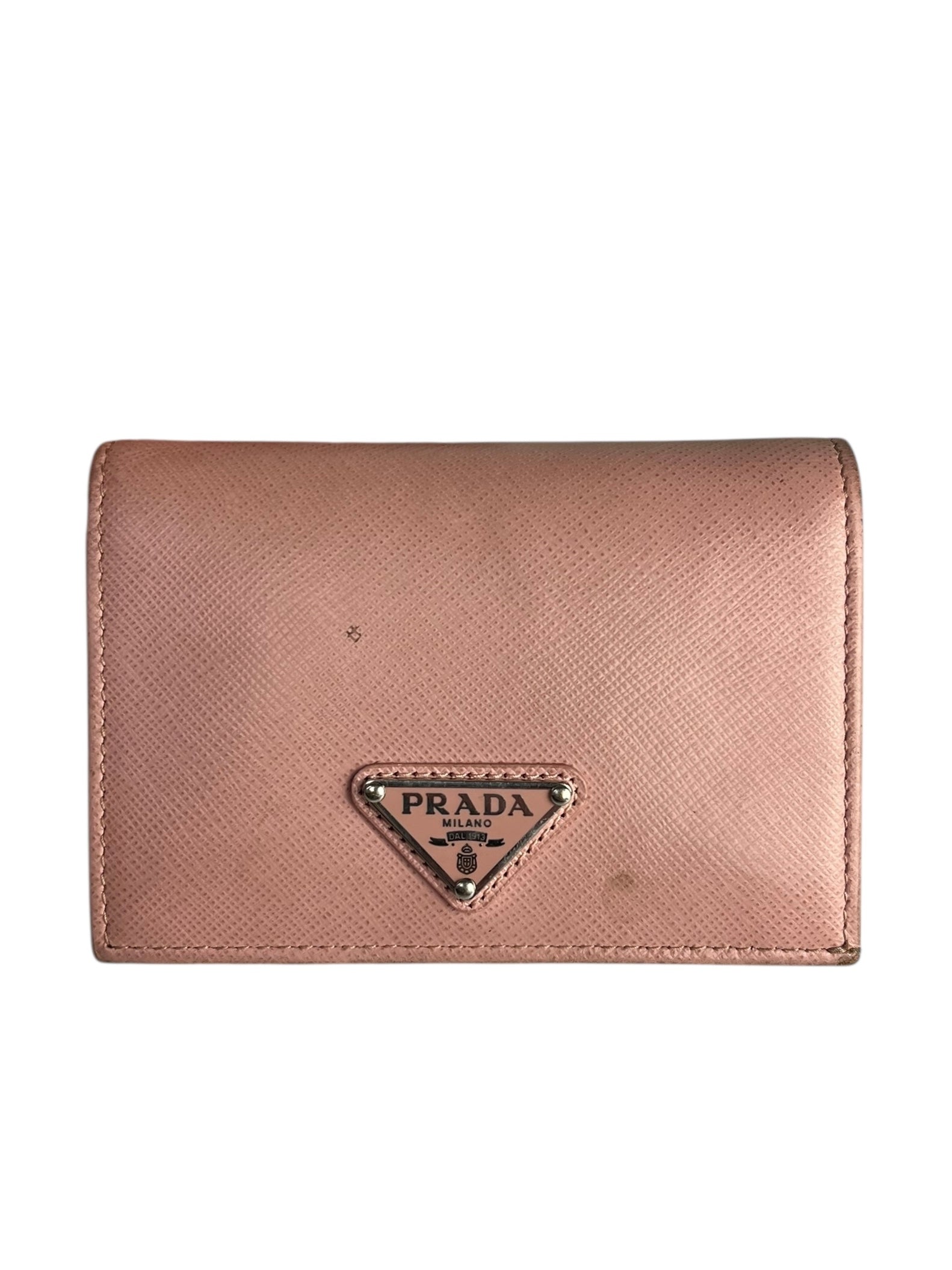 Prada Pink Saffiano Leather Compact Wallet