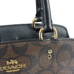 Coach Brown/Black Leather Mini Lillie Carryall In Signature Two-Way Bag