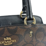 Coach Brown/Black Leather Mini Lillie Carryall In Signature Two-Way Bag