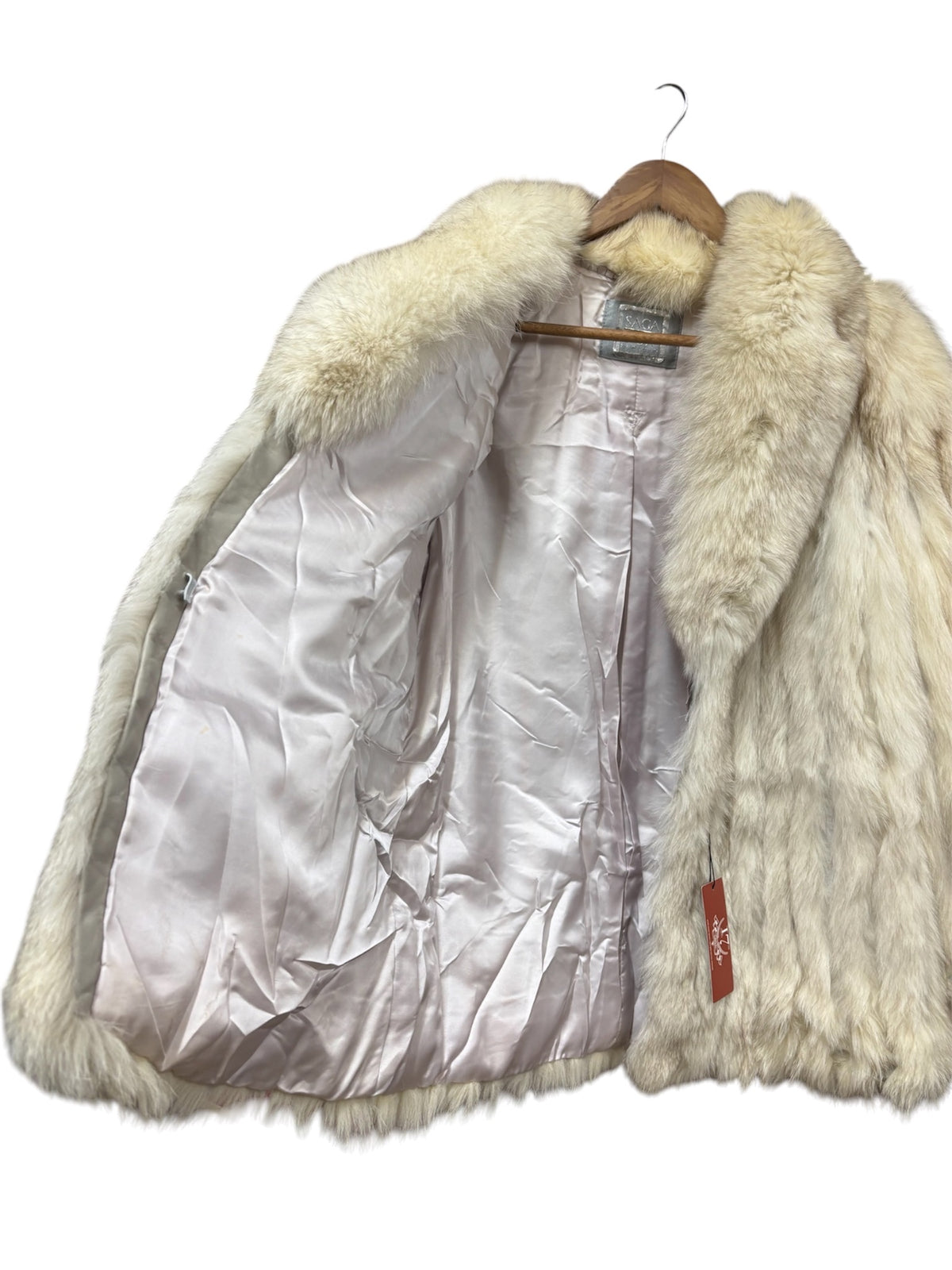 Vintage Saga White Fox Striped Fur Coat