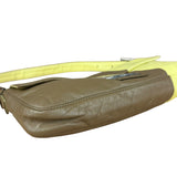 Fendi Yellow Wave Buckle Leather Baguette
