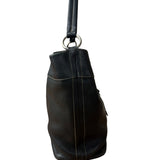 Prada Vintage Black Pebbled Leather Hobo Bag