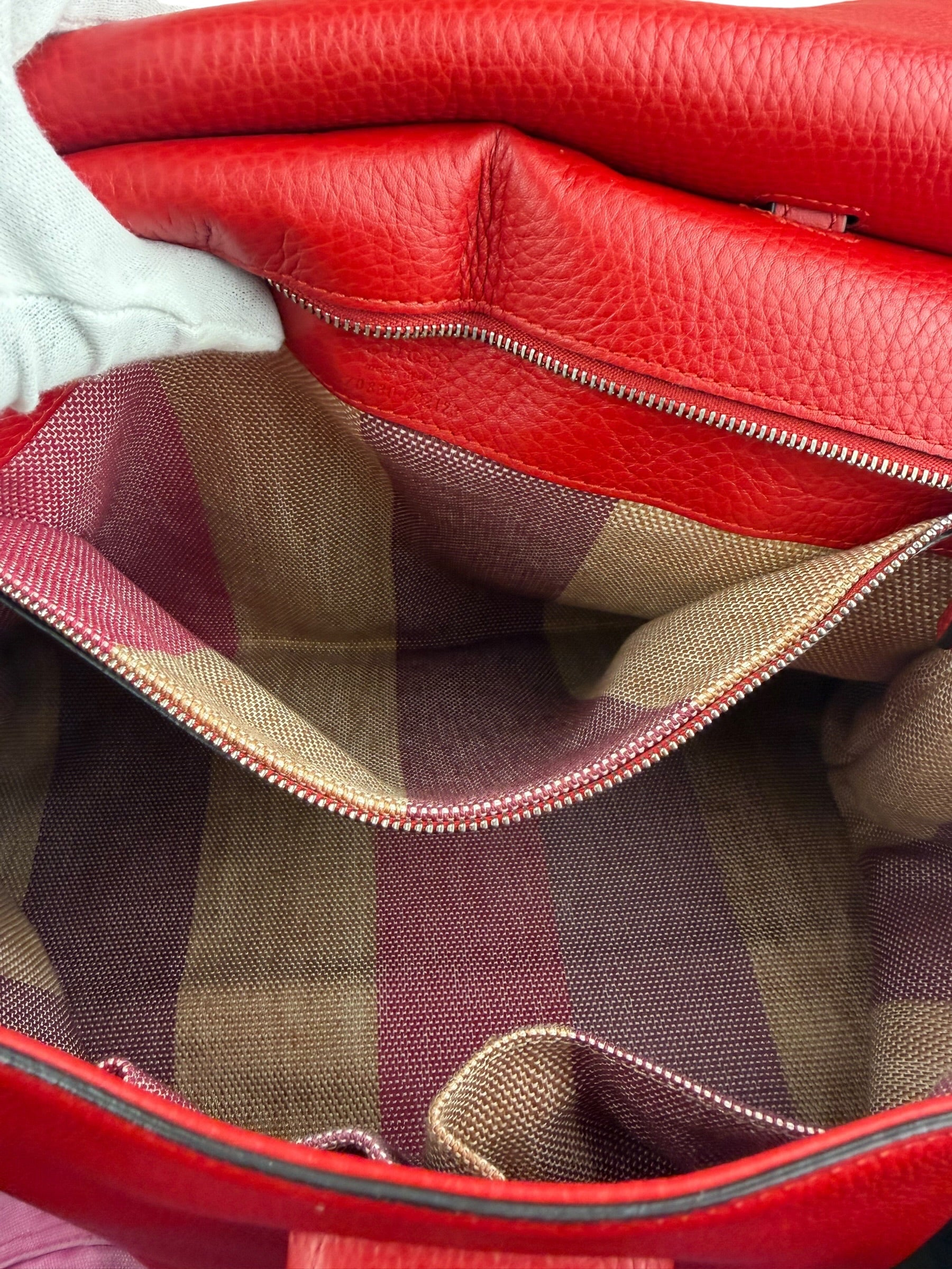 Gucci Red Bamboo Daily Leather Bag