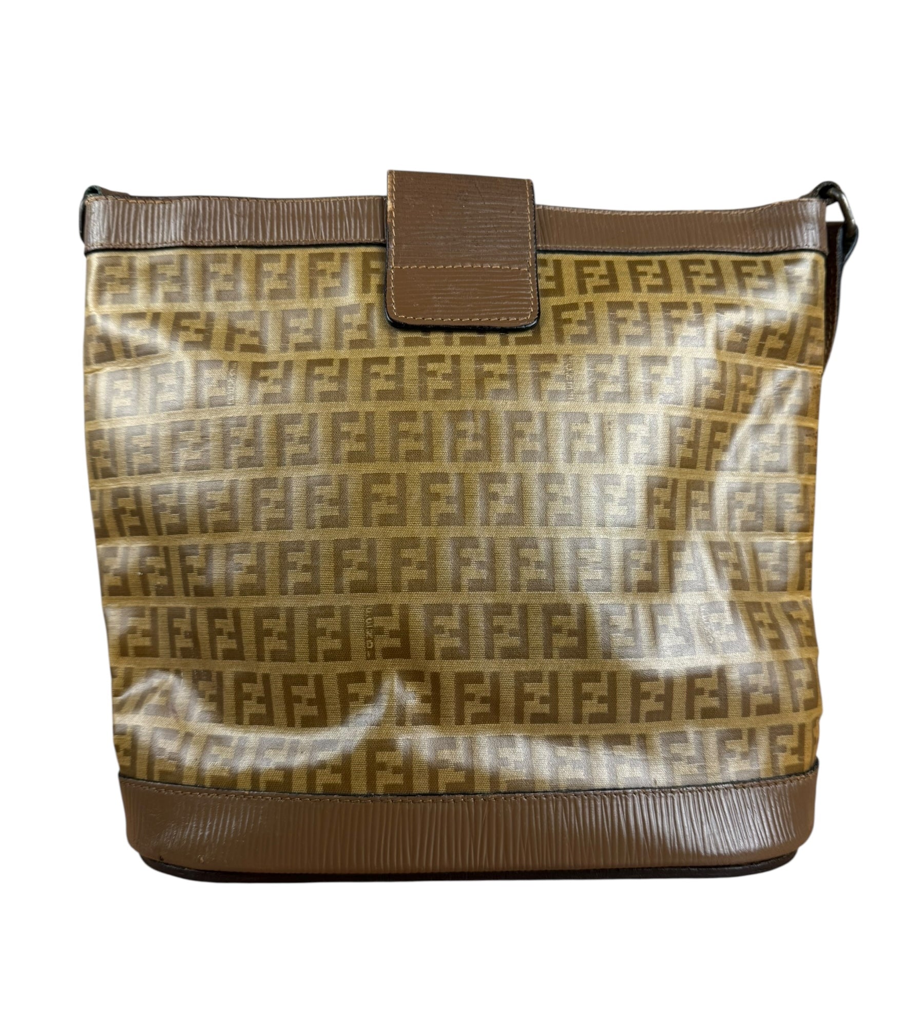 Fendi Vintage Zucca FF Bucket Shoulder Bag