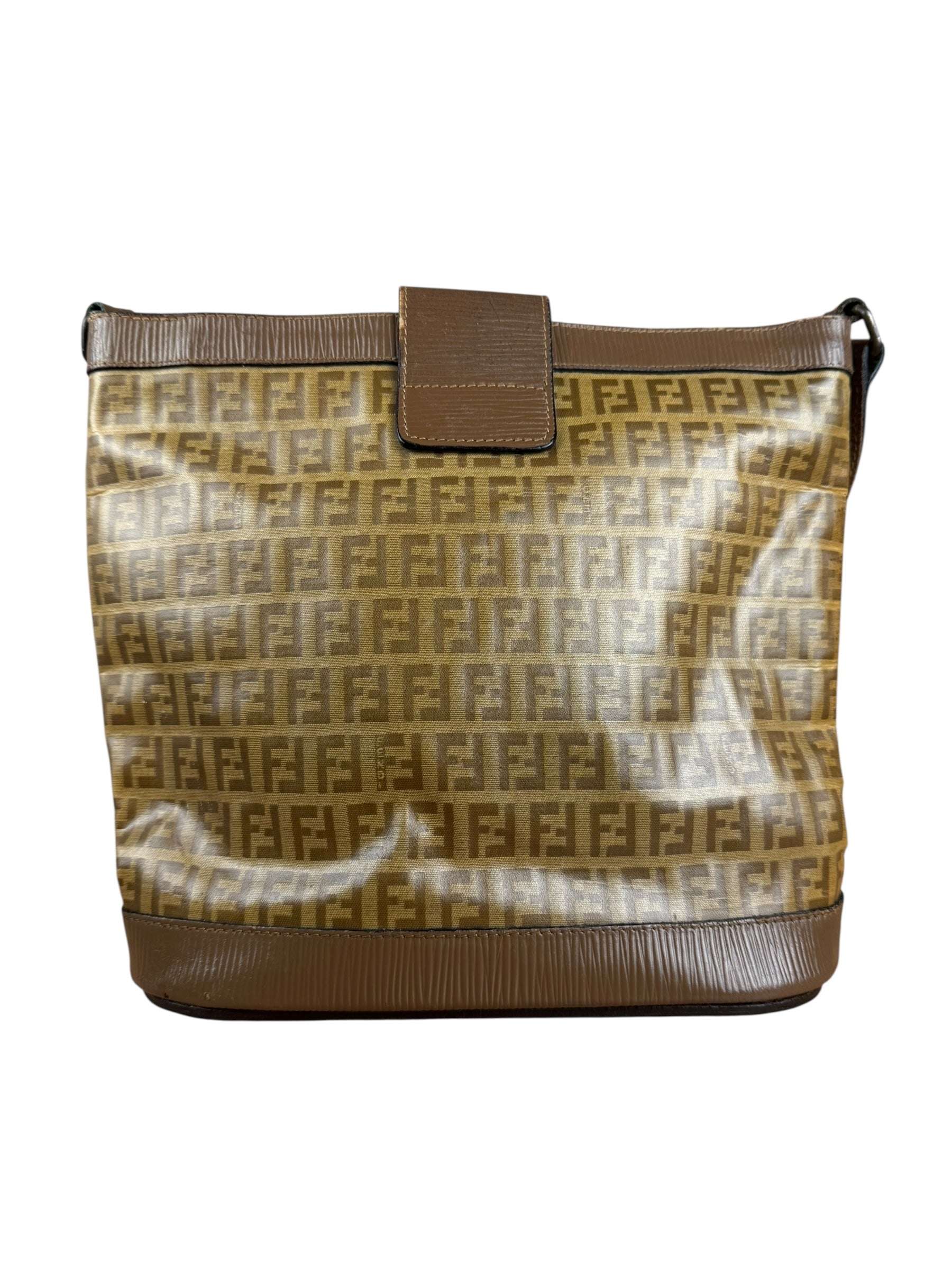 Fendi Vintage Zucca FF Bucket Shoulder Bag