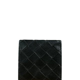 Bottega Veneta Black Intreccio Leather Coin Wallet