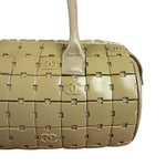 Chanel Beige Leather Trim Mini Puzzle Block Handbag