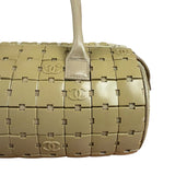 Chanel Beige Leather Trim Mini Puzzle Block Handbag