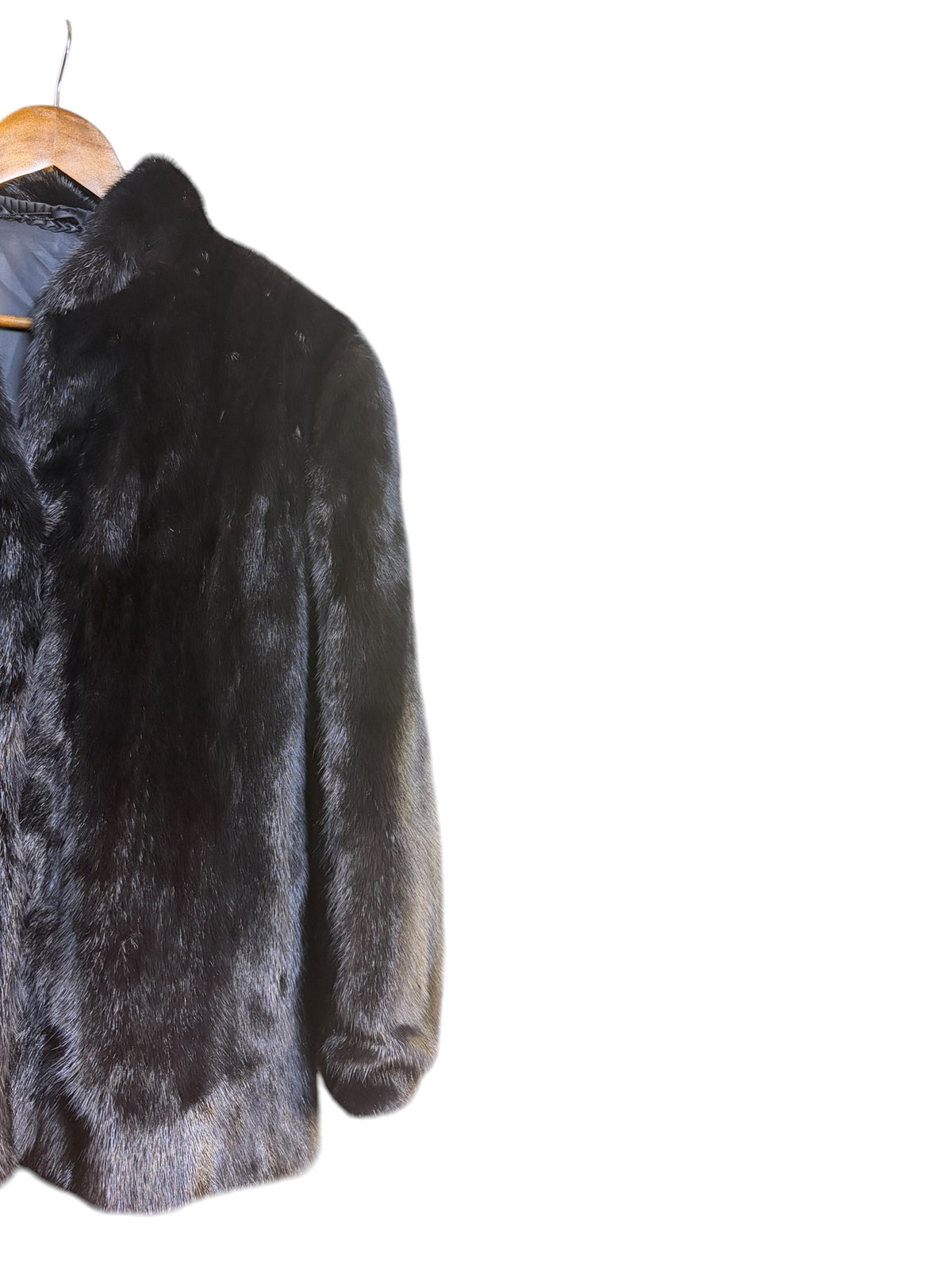 Vintage Black Dyed Mink Fur Coat