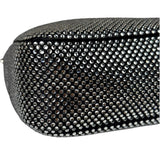 Prada Black Satin/Saffiano Leather Trim  Re-Edition Crystal-Studded Mini Pochette 2005