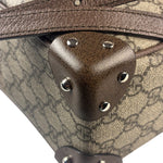 Gucci Brown Leather Trim GG Supreme Soft Trunk Crossbody