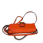 Fendi Orange Leather Mini Baguette