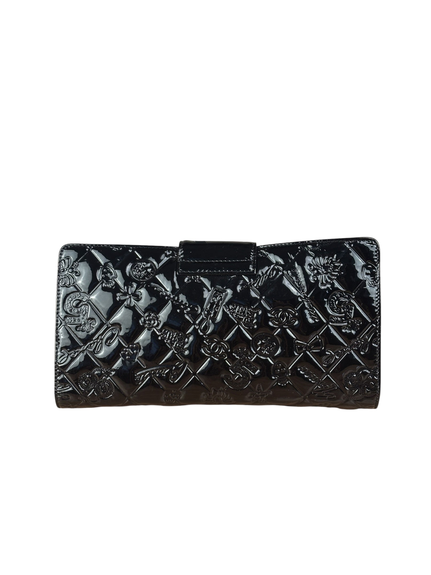 Chanel Black/Burgundy Chain Wallet Shoulder Bag 2010