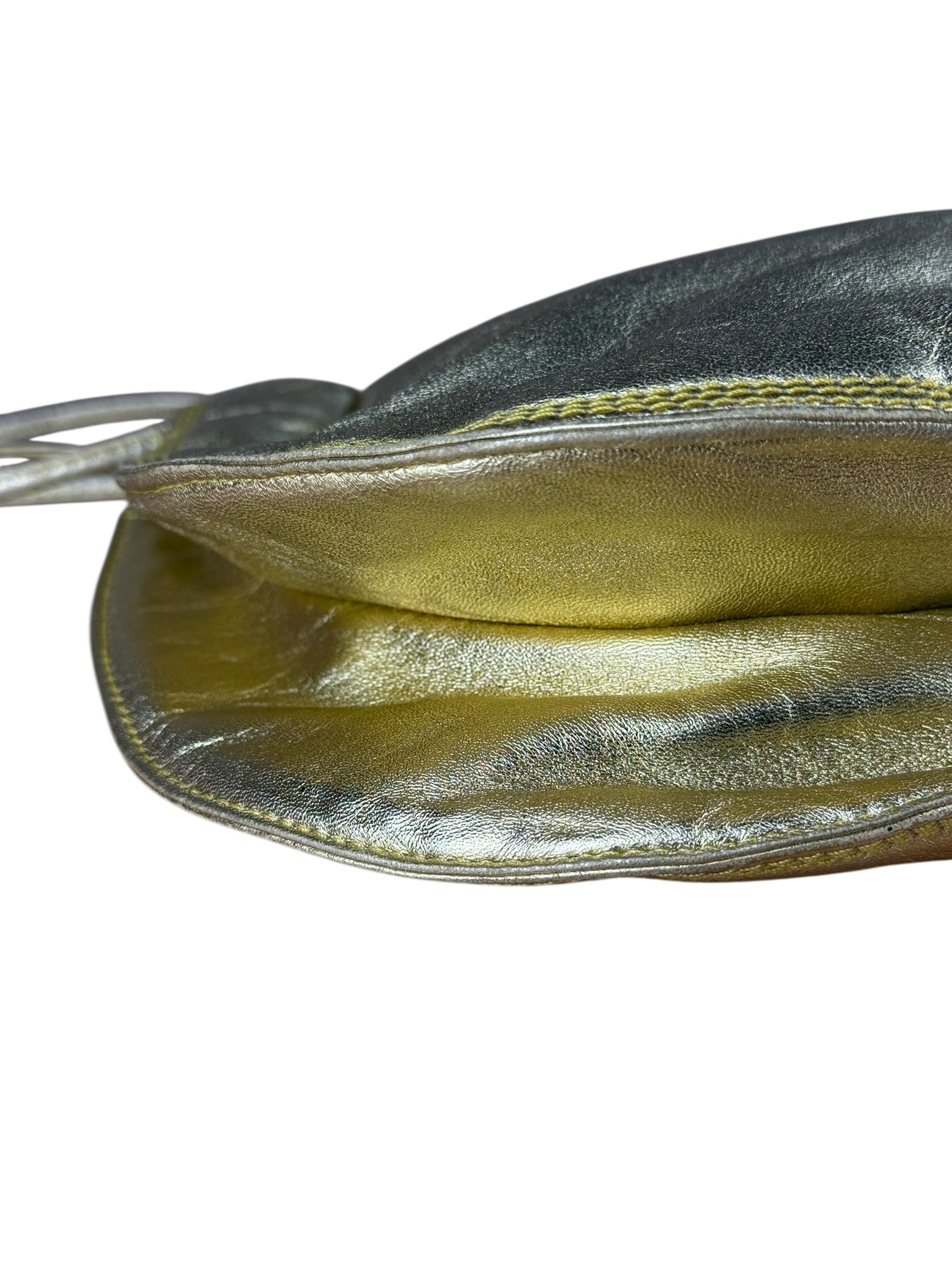 Loewe Gold Leather Anagram Shoulder Bag