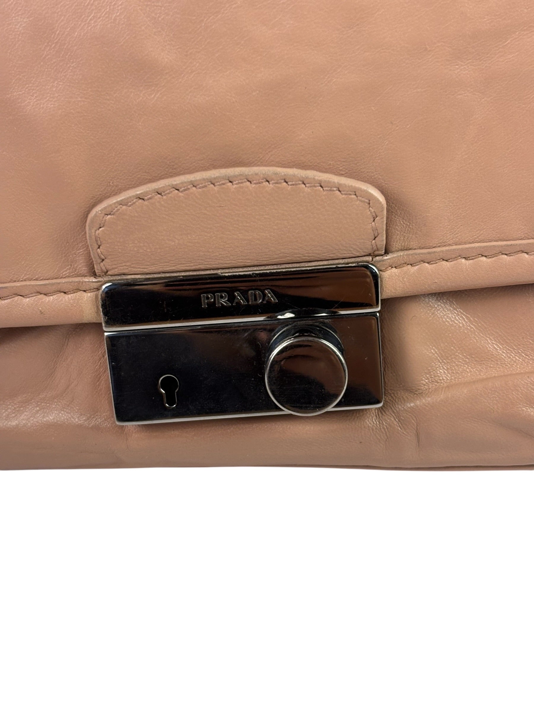 Prada Blush Pink Vitello Shiny Leather Flap Bag