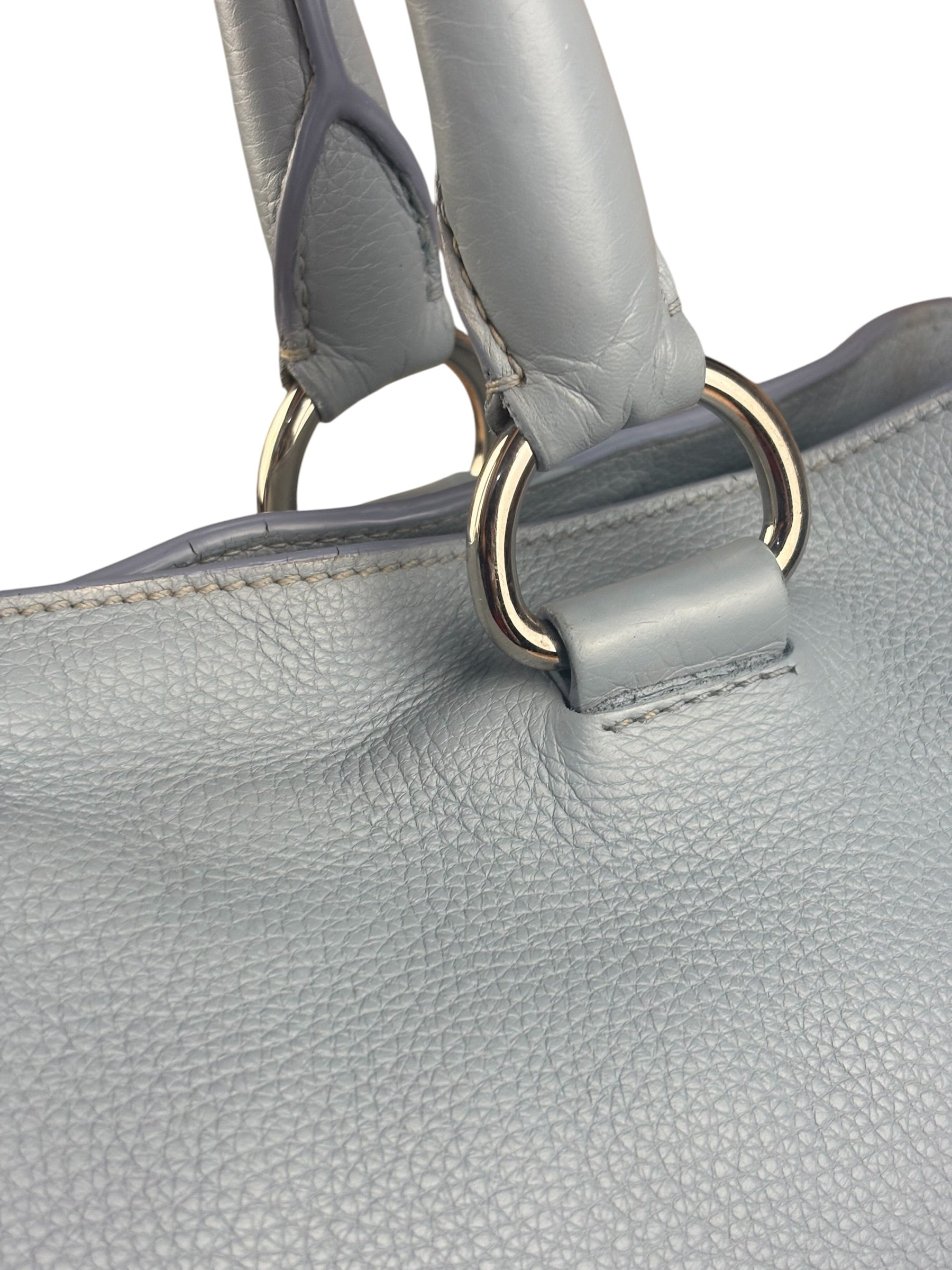 Prada Light Blue Vitello Daino Leather Tote