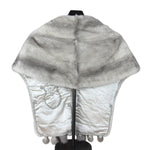 Saga Mink Vintage Grey Fur Tailed Shawl