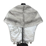 Saga Mink Vintage Grey Fur Tailed Shawl