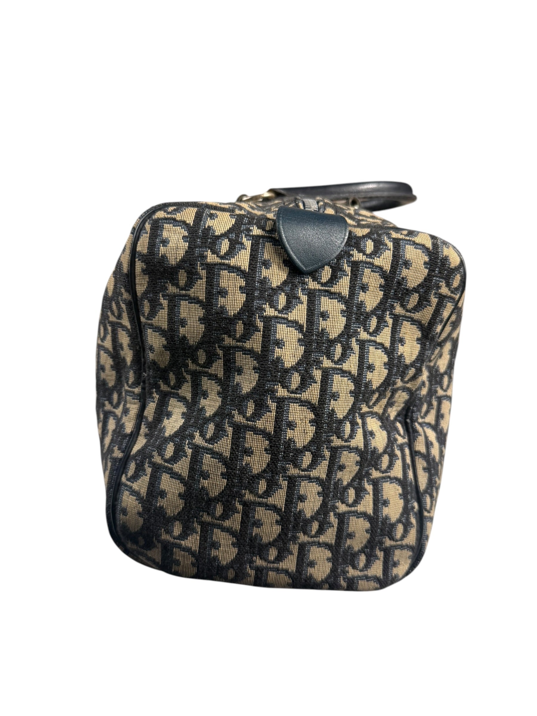 Christian Dior Vintage Navy Blue Trotter Boston Bag