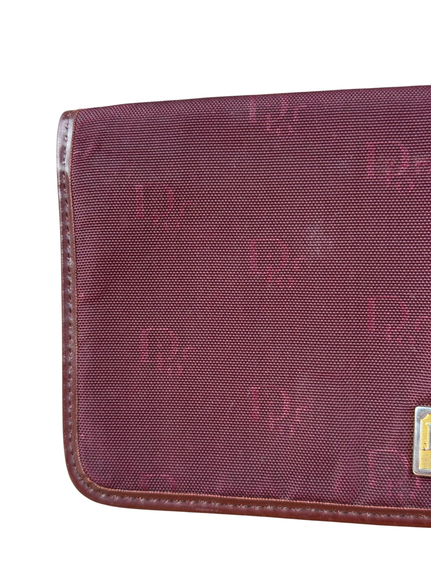Christian Dior Vintage Canvas Maroon Long Wallet