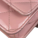 Chanel Pink Patent Quilted Wallet on Chain Bag 2012