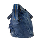 Balenciaga Navy Leather Moto Work Two-Way Bag
