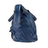 Balenciaga Navy Leather Moto Work Two-Way Bag