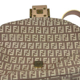 Fendi Rose Beige  Leather Trim Zucca Baguette