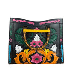 Gucci Black Leather Floral Limited Edition Diana 2Way Tote