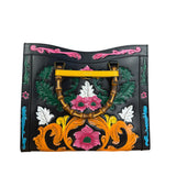 Gucci Black Leather Floral Limited Edition Diana 2Way Tote