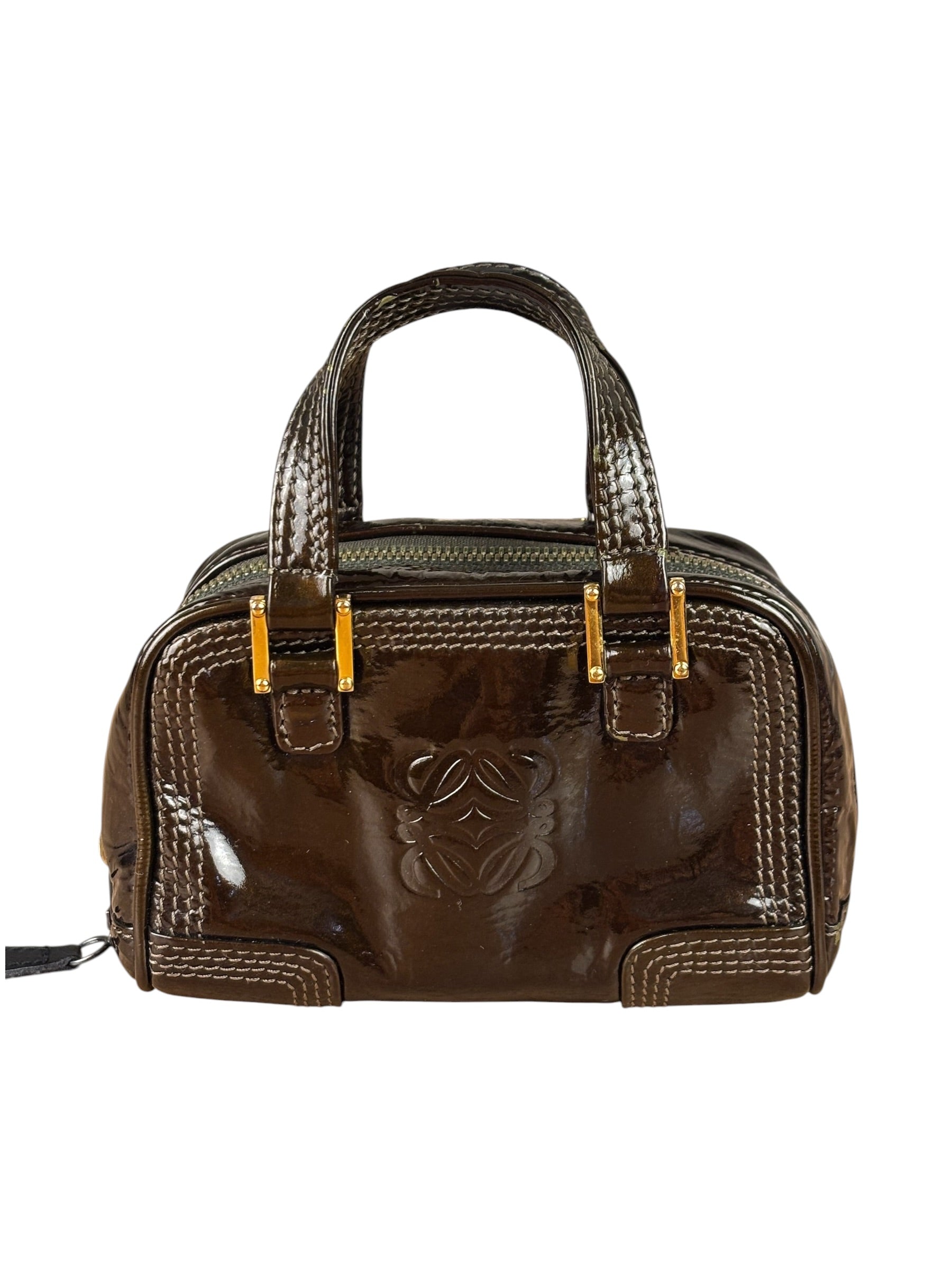 Loewe Metallic Bronze Leather Micro Amazona Mini Handbag