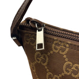 Gucci Brown Leather Trim GG Boat Pochette