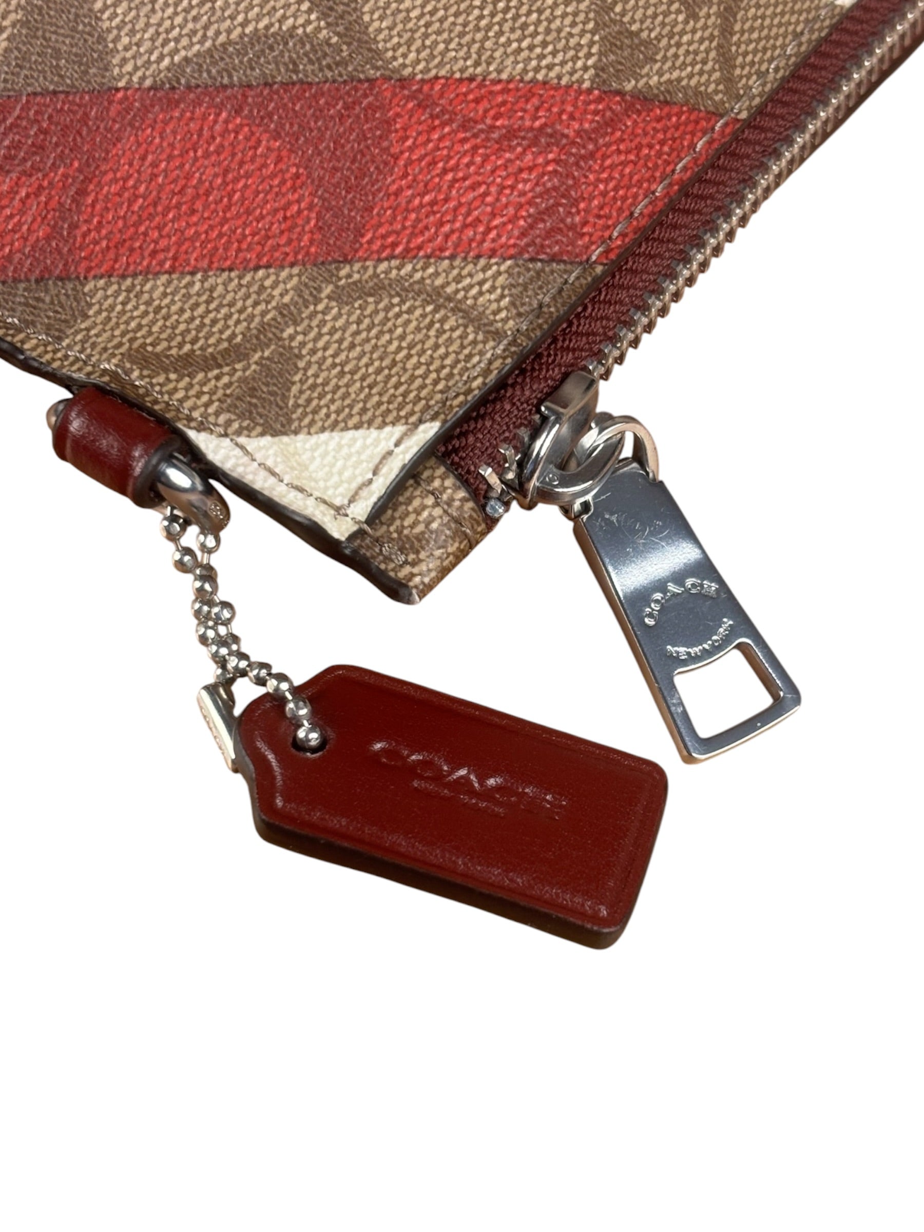 Coach Stripped Signature C Leather Clutch