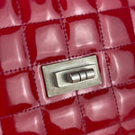 Chanel Red Patent Chocolate Bar Chain Flap Bag 2000