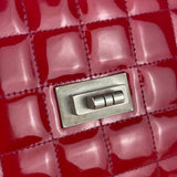 Chanel Red Patent Chocolate Bar Chain Flap Bag 2000