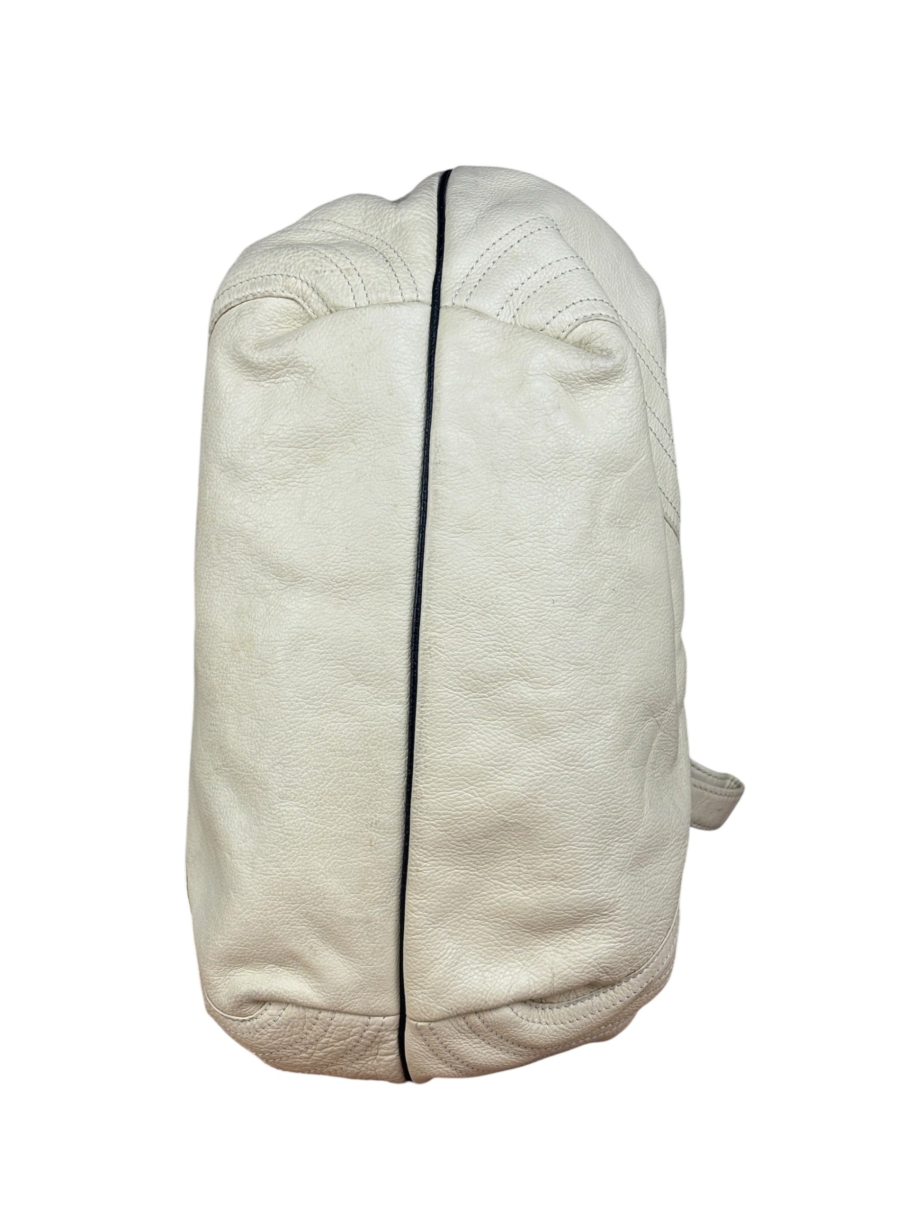 Fendi Off-White Grained Leather Spy Shoulder Bag