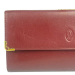Cartier Burgundy Leather Trifold Long Wallet