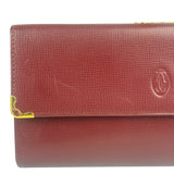 Cartier Burgundy Leather Trifold Long Wallet