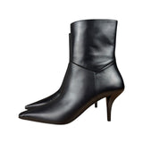 Gucci Black Leather Heel Boots