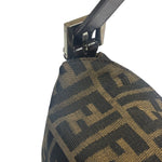 Fendi Brown Leather Trim Baguette